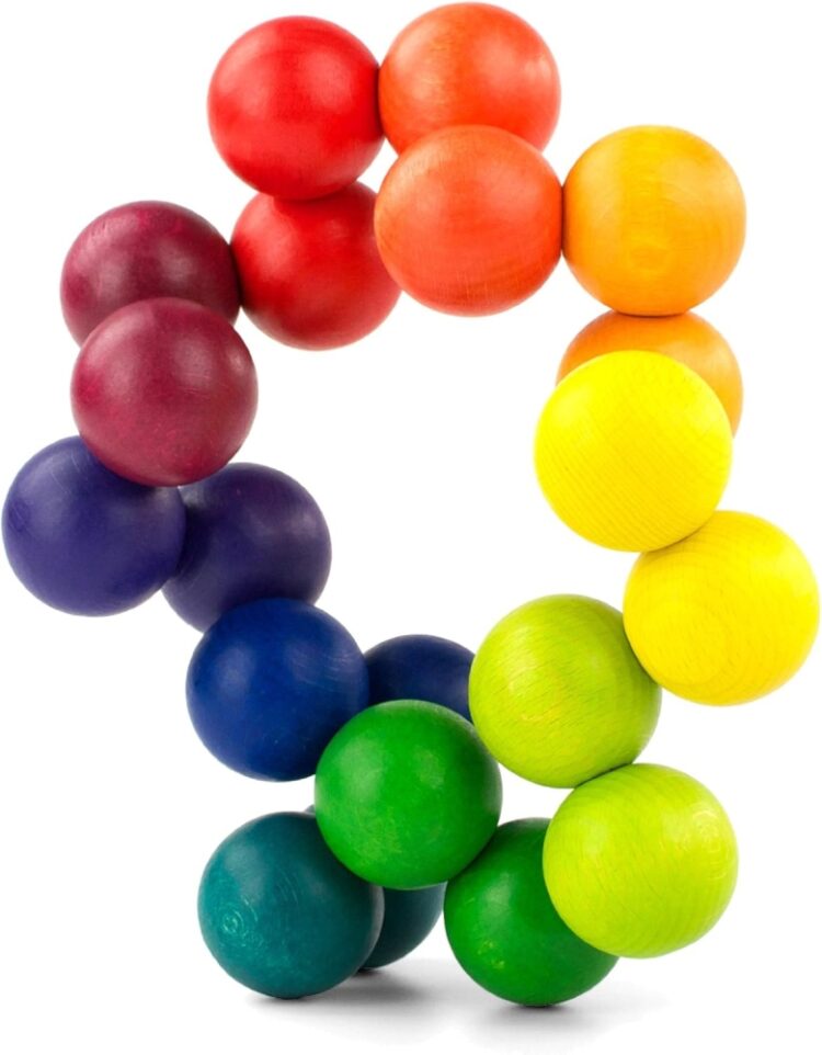 PLAYABLE ART Wooden Rainbow Balls