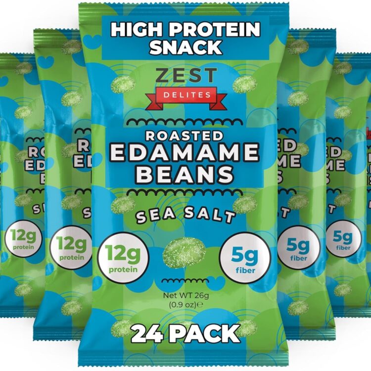 Zest Delites Crunchy Dry Roasted Edamame Beans Snack in Sea Salt