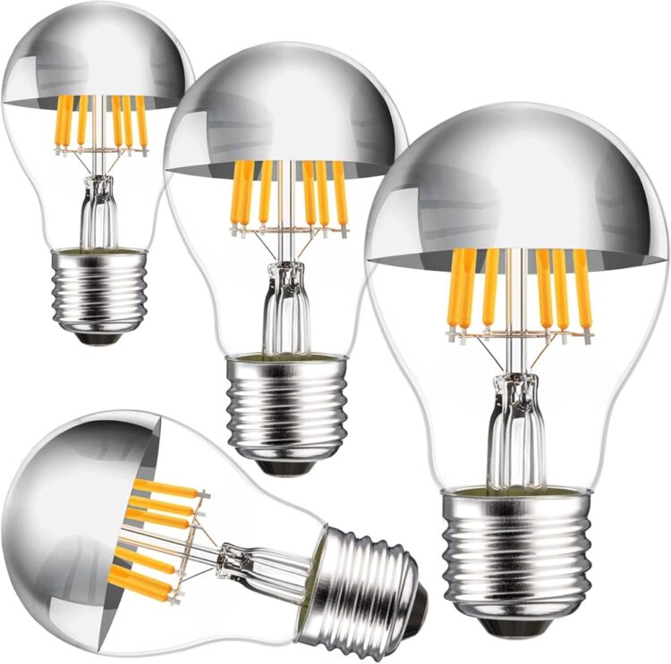 Half Chrome Light Bulb - Silver