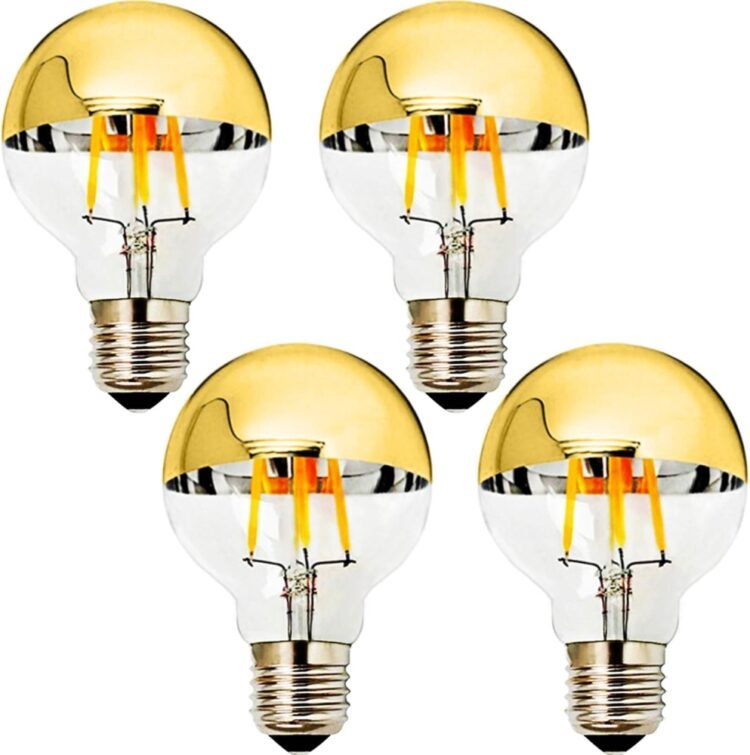 Half Chrome Light Bulb - Gold