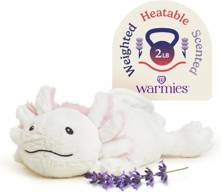 Warmies Axolotl Microwavable/Cooling Plush Animal, Lavender